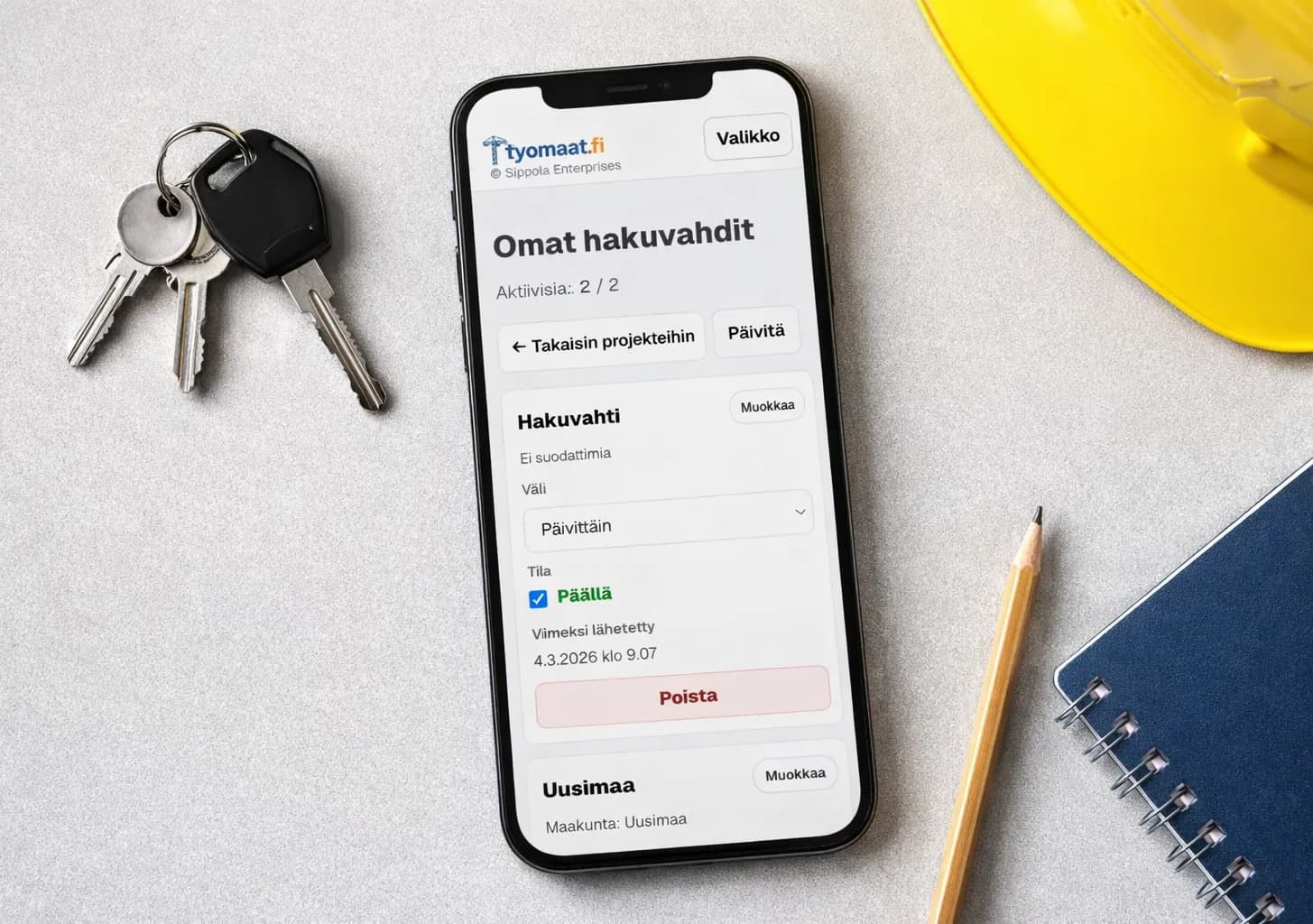 Omat hakuvahdit puhelimella